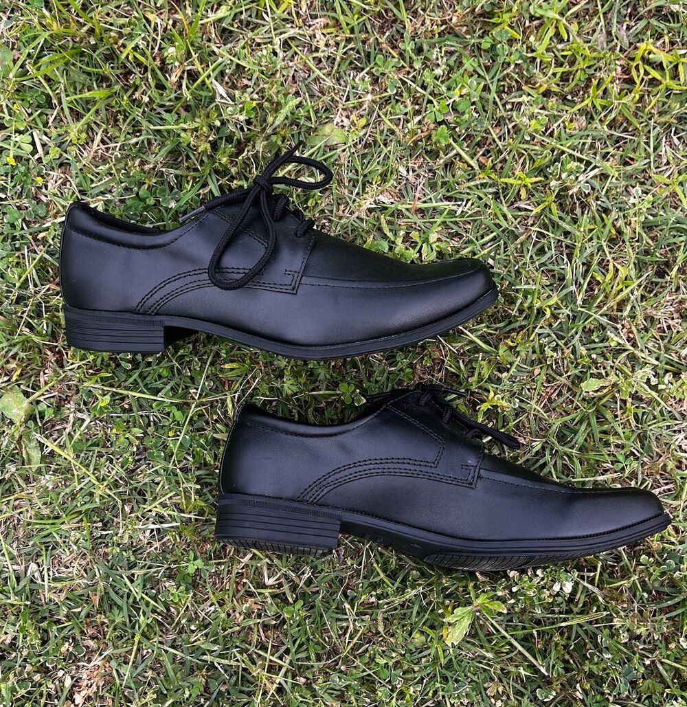Smartfit Style 165797 Boys Black Moc Toe Skid Resistant Dress Shoes Size 4 - Picture 4 of 9